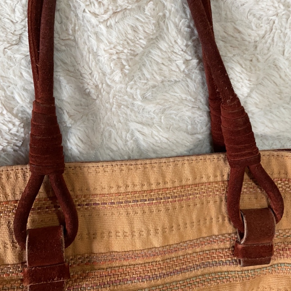 BOTTEGA VENETA Brown Suede & Camel Color Tote Bag - Picture 4 of 9